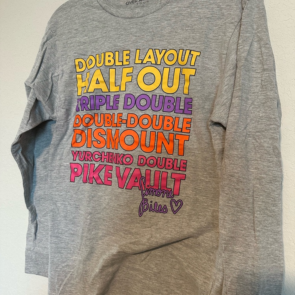 Good Over America: Gray Graphic Long-Sleeve Shirt with Colorful Vault Print